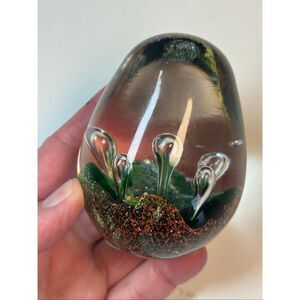 Art Glass Abstract Paperweight oval